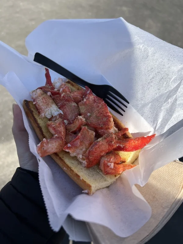 Lobster roll on paper
