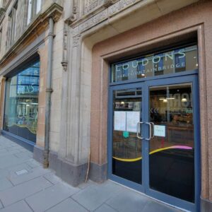 Outside loudons cafe Edinburgh