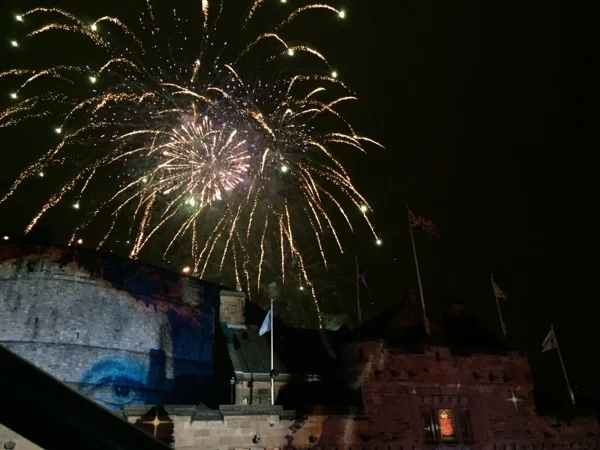 Edinburgh military tattoo with castle